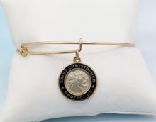 Load image into Gallery viewer, Black Enamel Saint Christopher Bangle Bracelet - Alex and Ani Precious Collection