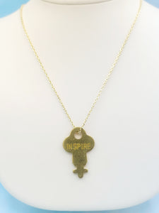 Inspire Dainty Gold Giving Key Necklace