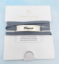 Load image into Gallery viewer, "Blessed" Gray Wrap Bracelet - Lenny and Eva