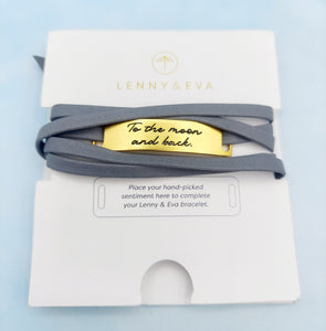 "To the Moon and Back" Gray Wrap Bracelet - Lenny and Eva