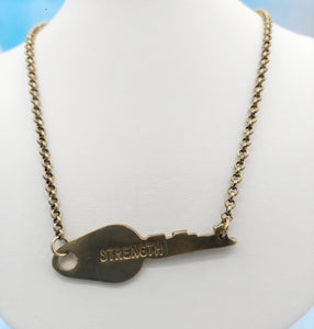 "Strength" Giving Key Necklace