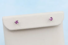 Load image into Gallery viewer, Pink Tourmaline Stud Earrings - 14K White Gold