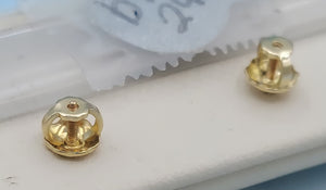 Blue Topaz Screwback Stud Earrings - 14K Yellow Gold