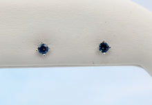 Load image into Gallery viewer, Sapphire Screwback Stud Earrings - 14K White Gold