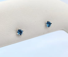 Load image into Gallery viewer, Sapphire Screwback Stud Earrings - 14K White Gold