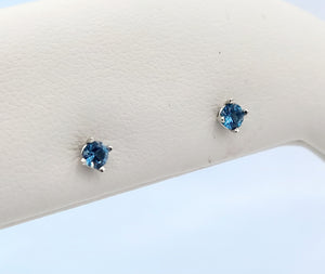 Sapphire Screwback Stud Earrings - 14K White Gold