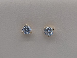 .25 Carat Lab Created Diamond Martini Setting Stud Earrings - 14K Yellow Gold