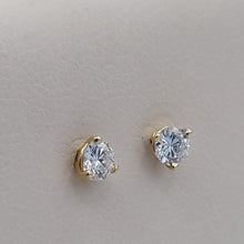 Load image into Gallery viewer, .25 Carat Lab Created Diamond Martini Setting Stud Earrings - 14K Yellow Gold