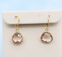 Load image into Gallery viewer, Peach - Mini Teardrop Gemstone Leverback Earring
