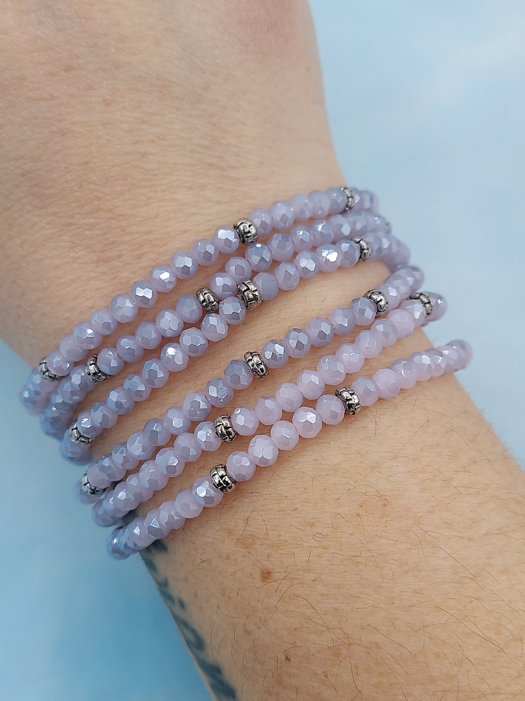 Periwinkle with Silver Accents  - Crystal Stacker