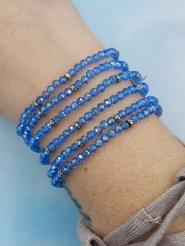 Light Blue Ab with Silver Accents  - Crystal Stacker