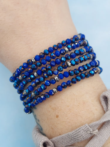 Midnight Blue with Silver Accents  - Crystal Stacker