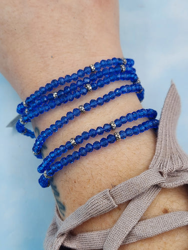 Royal Blue with Silver Accents - Crystal Stacker