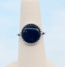 Load image into Gallery viewer, Onyx Ring with Beaded Halo - 14K White Gold