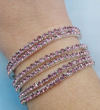 Load image into Gallery viewer, Light Rose Tennis Stretch Bracelet
