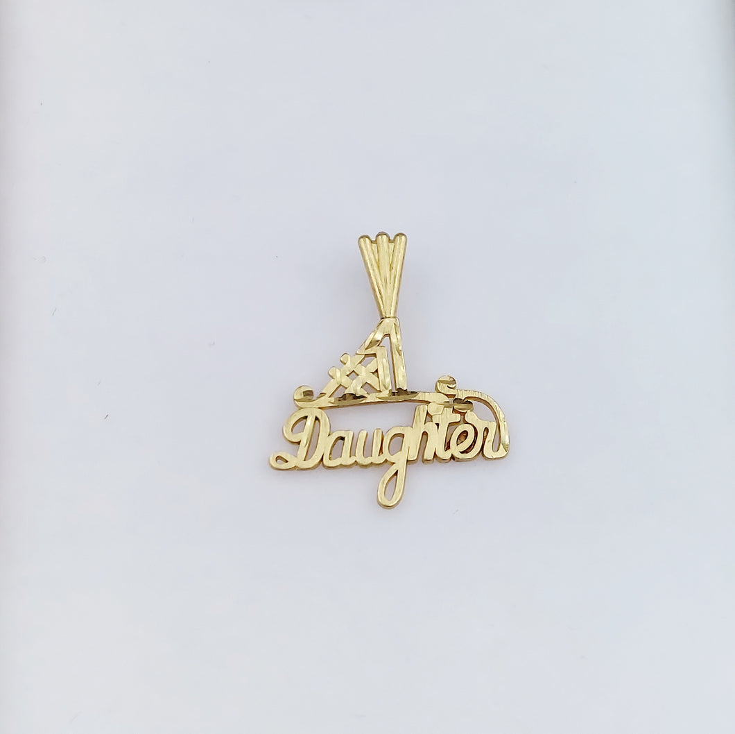#1 Daughter Gold Charm - 14K Yellow Gold