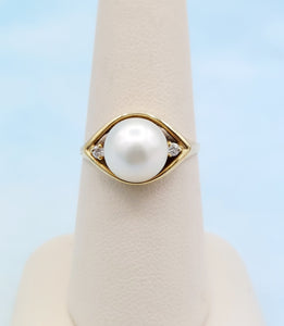 Pearl & Diamond Ring - Estate Piece