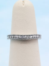 Load image into Gallery viewer, Diamond Band with Etching and Diamonds on the Side - 14K White Gold - Estate Piece