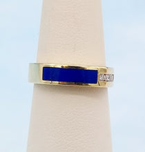 Load image into Gallery viewer, Lapis and Diamond Ring - 14K Yellow Gold - Estate