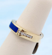 Load image into Gallery viewer, Lapis and Diamond Ring - 14K Yellow Gold - Estate