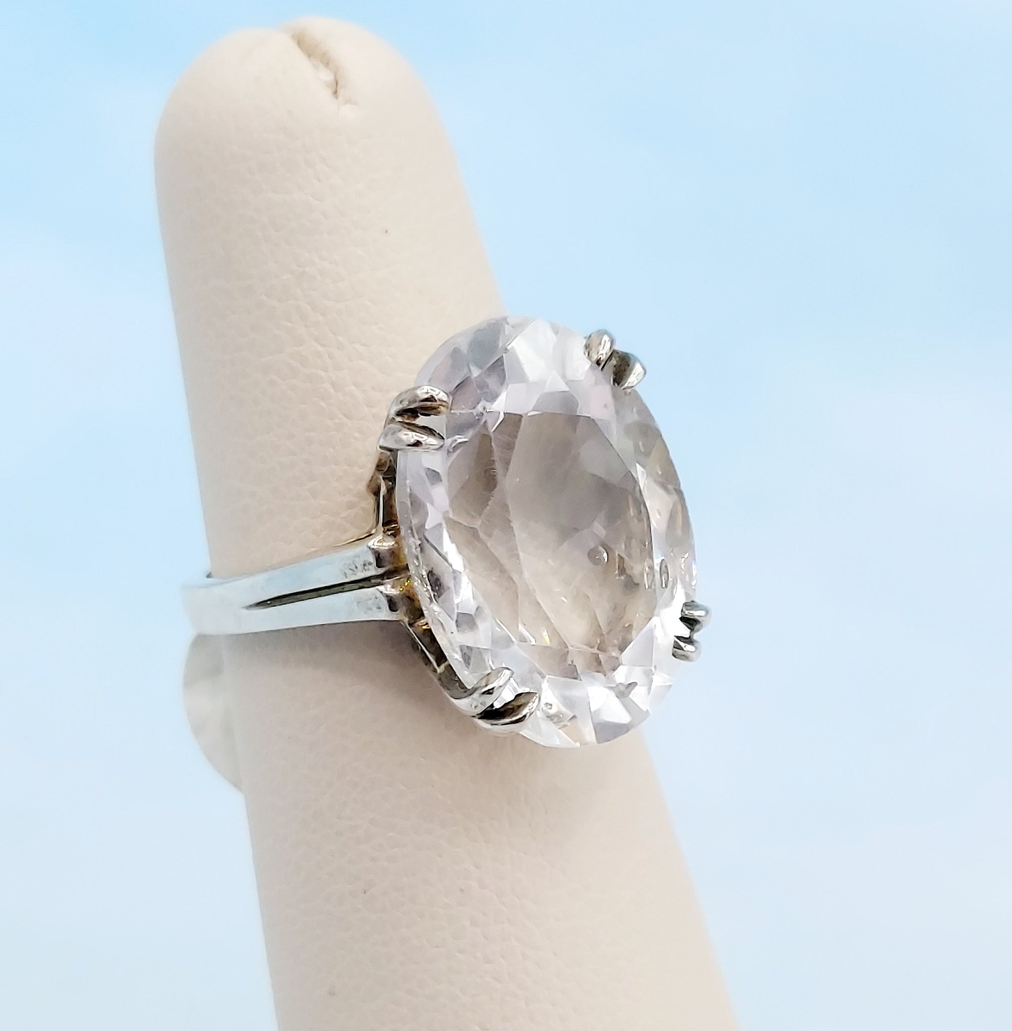 Silvershake 10x8mm Oval Mystic Fire Topaz Solitaire Ring, 925 Sterling Silver White Gold Plated