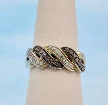 Load image into Gallery viewer, Chocolate CZ &amp; Clear Diamond Ring - Sterling Silver