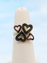 Load image into Gallery viewer, Two Tone Hearts Ring - 14K Yellow Gold