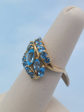 Load image into Gallery viewer, Blue Topaz Fancy Cocktail Ring - 10K Yellow Gold