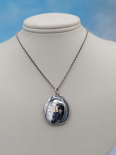 Load image into Gallery viewer, &quot;Moon and Back&quot; Swinging Photo Locket &amp; Chain - Sterling Silver