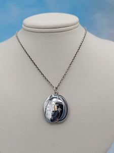 "Moon and Back" Swinging Photo Locket & Chain - Sterling Silver