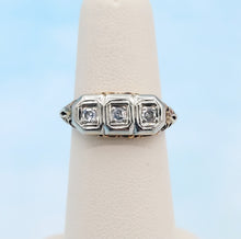 Load image into Gallery viewer, Three Stone Diamond Vintage Estate Ring  - 14k Gold