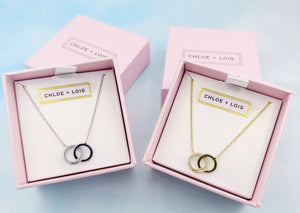 Pave Link Circles Necklace- Chloe and Lois