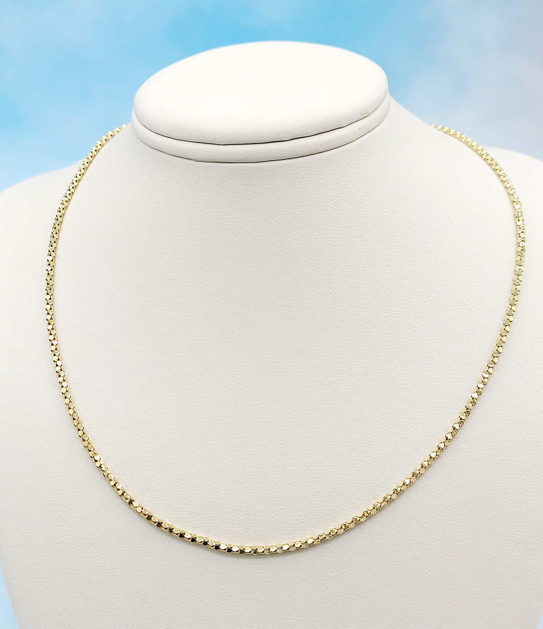 16 Inch Popcorn Chain - 14K Yellow Gold
