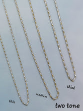 Load image into Gallery viewer, 24” Thin Two Tone Razza Chain - 14K