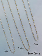 Load image into Gallery viewer, 22” Thin Two Tone Razza Chain - 14K