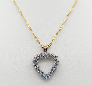 Diamond Heart Necklace  - 10K & 14K Gold
