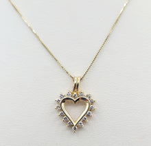 Load image into Gallery viewer, Diamond Heart Pendant &amp; Chain - 14K Yellow Gold .28 Carats