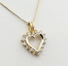 Load image into Gallery viewer, Diamond Heart Pendant &amp; Chain - 14K Yellow Gold .28 Carats