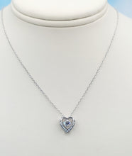 Load image into Gallery viewer, Brilliant-cut Vibrant Fluttering CZ Heart 18 Inch Necklace - Sterling Silver