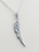 Load image into Gallery viewer, Diamond Angel Wing Pendant &amp; Chain - 14K White Gold