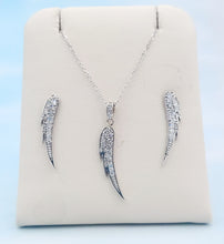 Load image into Gallery viewer, Diamond Angel Wing Pendant &amp; Chain - 14K White Gold