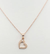 Load image into Gallery viewer, Diamond Heart Pendant &amp; Chain - 10K Rose Gold