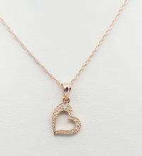 Load image into Gallery viewer, Diamond Heart Pendant &amp; Chain - 10K Rose Gold