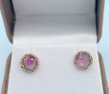 Load image into Gallery viewer, Watermelon Tourmaline Stud Earrings - 14K Rose Gold
