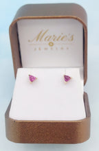 Load image into Gallery viewer, Pink Passion Topaz Stud Martini Setting Earrings - 14K Yellow Gold