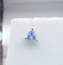 Load image into Gallery viewer, Tanzanite Stud Martini Setting Earrings - 14K Yellow Gold