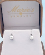 Load image into Gallery viewer, Pearl and Diamond Studs - 14K White Gold