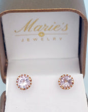Load image into Gallery viewer, Pink Amethyst and Diamond Earrings - 14K Rose Gold