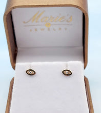 Load image into Gallery viewer, Evil Eye Diamond Studs - 14K Yellow Gold
