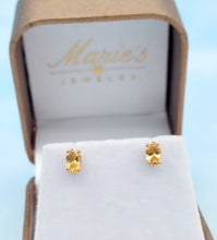 Load image into Gallery viewer, Oval Citrine Stud Earrings - 14K Rose Gold